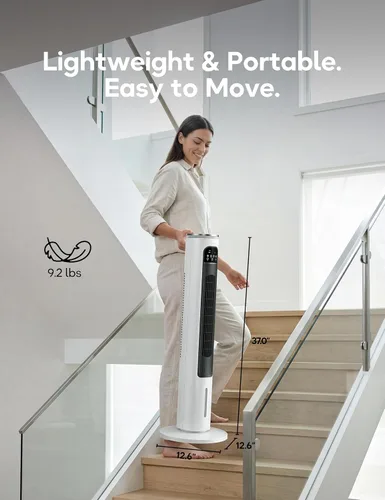 Miniatura 7 de Unidad de aire acondicionado portátil sin ventanas con control remoto, enfriador de aire evaporativo sin ventilación de 37 pulgadas, enfriador