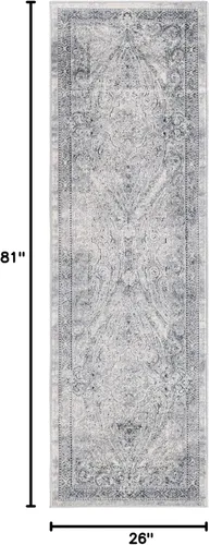 Miniatura 2 de Unique Loom Chateau Collection - Alfombra de área Wilson (2' 2" x 6' 9", alfombra de pasillo, azul oscuro/gris)