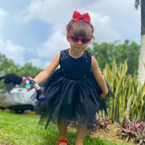 Miniatura 6 de Vestido de princesa tutú de tul para niña, boda, concurso, fiesta, bebé, lentejuelas sin espalda, encaje floral, recién nacido, 7 años