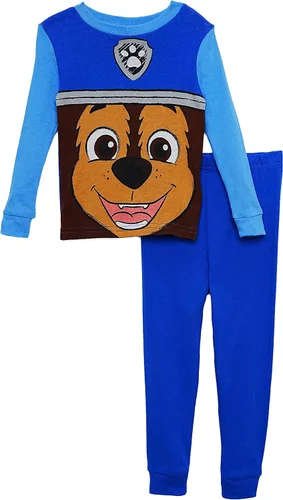 Miniatura 3 de Paw Patrol Chase and Marshall - Conjunto de pijama de manga larga para niños pequeños, 4 piezas