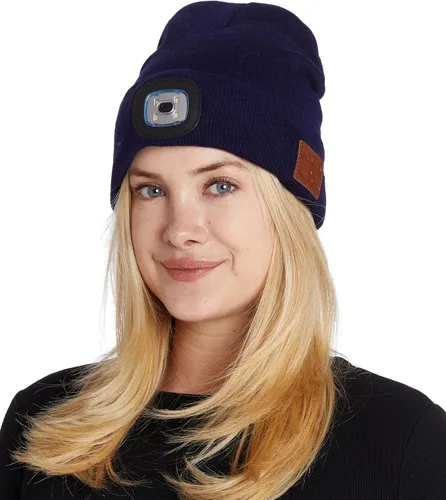 Miniatura 2 de BLACK DECK Gorro unisex LED Bluetooth Faro LED y auriculares estéreo inalámbricos compatibles con todos los dispositivos Bluetooth