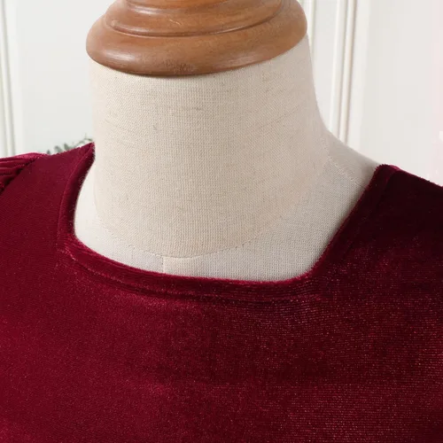 Miniatura 125 de IDOPIP Vestido tutú de terciopelo para niñas pequeñas, vestido de manga larga para princesa, Navidad, cumpleaños, fiesta, boda, vestidos de otoño e