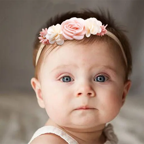 Miniatura 3 de XuoAz Juego de diademas florales para bebés y niñas, con corona de flores, banda elástica para el cabello para recién nacidos, accesorios
