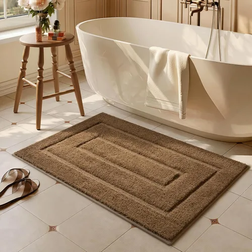 Miniatura 40 de HOMORE Alfombra de baño gris de 24 x 60 pulgadas, suave, absorbente, alfombra de pasillo de baño lavable, alfombras largas antideslizantes