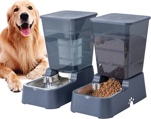 Miniatura 8 de Meikuler Conjunto de Alimentador Automático para Perros y Gatos y Dispensador de Agua, Bebedero y Alimentador de Comida por Gravedad para Perros