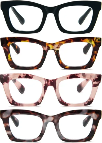 Miniatura 9 de REAVEE Oprah Style - Lentes de lectura para mujer, bloqueo de luz azul, elegantes y de gran tamaño, bisagra de resorte Negro