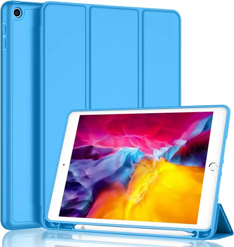 Miniatura 27 de iMieet Funda para iPad 9.7 (modelo 2018/2017, 6ª/5ª generación), funda inteligente con soporte para lápiz y parte trasera de silicona suave de piel