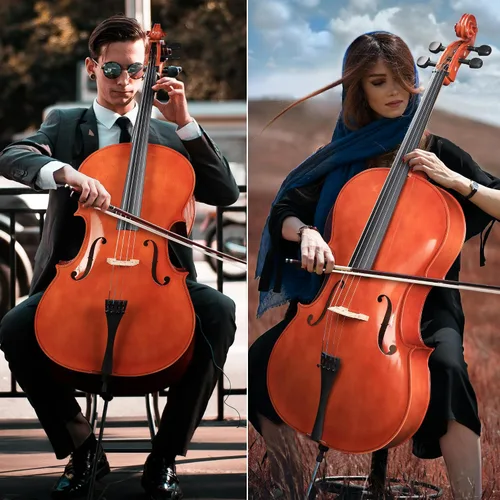 Miniatura 7 de ADM 4/4 Violonchelo acústico de tamaño completo, kit de violonchelo acústico para principiantes con bolsa portátil, soporte, arco, silenciador