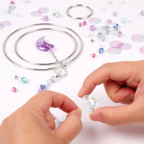 Miniatura 5 de Make It Real: Atrapasoles de cristal para bricolaje, plateado, morado y tonos suaves, crea tu propio hermoso atrapasoles, 139 piezas incluidas, kit