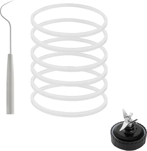 6 paquetes de juntas de 3.22 pulgadas para Ninja, piezas de repuesto de junta de goma, sello de O-Ring blanco para cuchilla de licuadora Ninja de