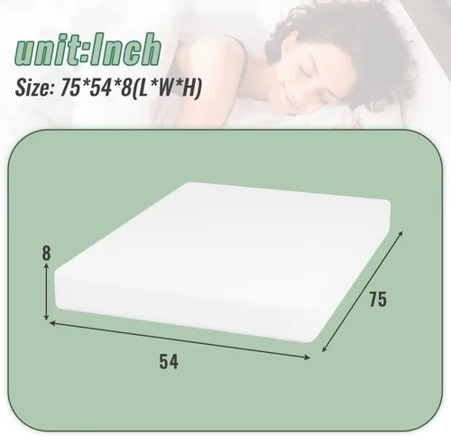 Miniatura 2 de PayLessHere Colchón de espuma viscoelástica de gel refrescante de 8 pulgadas, certificado CertiPUR-US, colchón transpirable para dormir más fresco