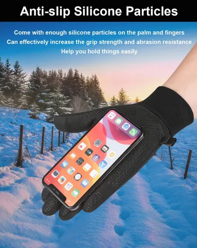 Miniatura 3 de Guantes de invierno para hombres y mujeres, guantes de pantalla táctil, guantes de correr, guantes de ciclismo, guantes de conducción, guantes