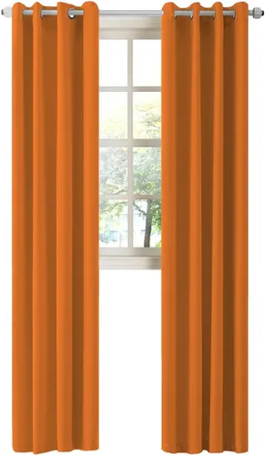 Miniatura 78 de LA PALMA Cortinas opacas con aislamiento térmico y ojales, para sala de estar, dormitorio, paquete de 2 paneles