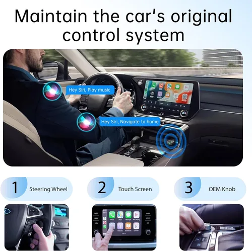 Miniatura 7 de Adaptador inalámbrico CarPlay para Apple iPhone 2026 actualizado, retraso ultra bajo, conexión estable, mini Apple Car Play adaptador inalámbrico