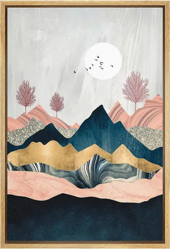 Miniatura 28 de SIGNFORD Lienzo enmarcado para pared, pinos sepia, bosques, bosques, naturaleza, ilustraciones de área silvestre, arte digital, arte moderno