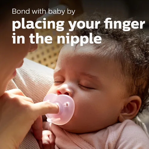 Miniatura 4 de Philips Avent SCF099/42 - Chupete de corazón, rosa/rosa claro, 0-3 meses, paquete de 4 unidades Rosado/rosado claro