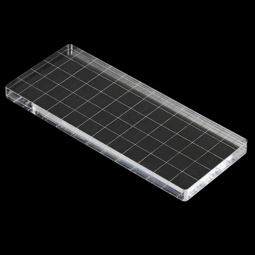 Miniatura 4 de PATIKIL Bloque de sello acrílico de 5 x 2 pulgadas, paquete de 2 bloques de estampado transparentes con líneas de cuadrícula, bloques de montaje