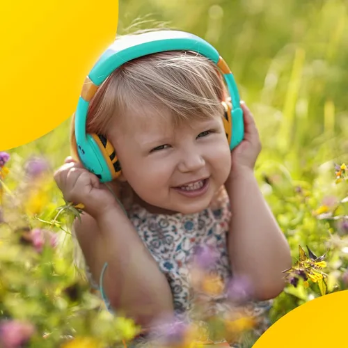 Miniatura 7 de Auriculares con cable Kidrox para niños pequeños de 1 a 7 años — Auriculares para bebés con volumen limitado de 85 dB para viajes en avión y Turquesa