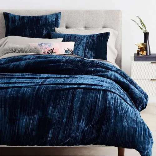 Miniatura 46 de Sophia-Art - Juego de 3 piezas de ropa de cama de terciopelo de rayón ultra lujo, funda de edredón boho de un solo color, funda de colcha