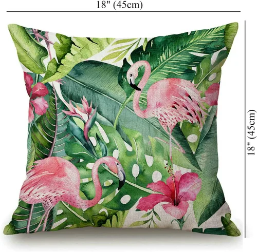 Miniatura 20 de Solekla Funda de almohada cuadrada de lino y algodón con flores blancas y negras, funda de cojín decorativa para sofá de 18 x 18 pulgadas Sl157