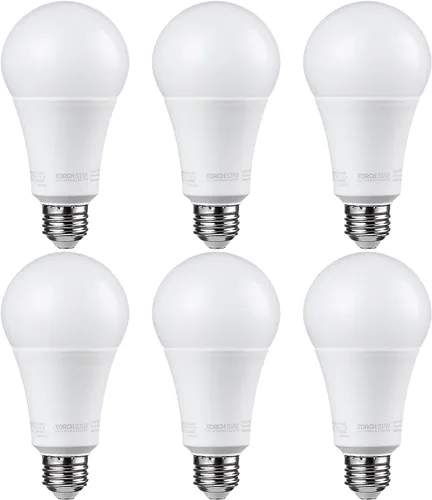 TORCHSTAR Bombillas LED A21 regulables, CRI 80, bombilla LED superbrillante equivalente a 150 W, 22 W, certificación UL y Energy Star, 25,000 horas,
