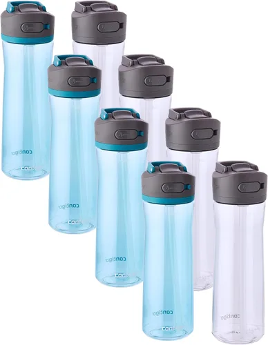 Miniatura 16 de Contigo Ashland 2.0 Botella de agua a prueba de fugas con bloqueo de tapa y popote angulado, apta para lavavajillas, tapa intercambiable, paquete