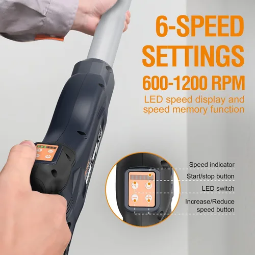 Miniatura 8 de MAXXT Lijadora Orbital Sin Escobillas para Paneles de Yeso, Potente Lijadora Eléctrica de Velocidad Constante de 550W, Lijadora Plegable de 6