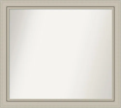 Miniatura 251 de Amanti Art Espejo de baño plateado para sobre fregadero, 23 x 23 pulgadas, espejo cuadrado plateado en ángulo, marco de madera moderno medio, se