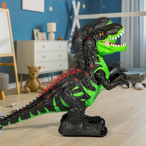Miniatura 5 de Juguete de dinosaurio grande con control remoto para niños de 3, 4, 5, 6, 7, 8 años, tiranosaurio realista con niebla de agua, luz, rugiente, regalo