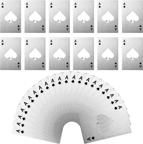 Chengu 40 unidades de abrebotellas de póquer Ace of Spades a granel de acero inoxidable para cerveza, vino, tarjetas de crédito, abrebotellas para