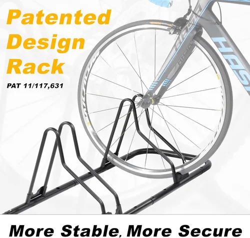 Miniatura 2 de CyclingDeal Soporte de estacionamiento en el suelo para bicicletas - para bicicleta de montaña MTB y bicicleta de carretera - Almacenamiento