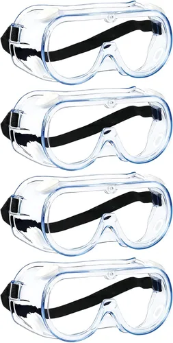 MELASA Anteojos de seguridad ANSI Z87.1, antivaho gafas protectoras de laboratorio, gafas de protección ocular 4 piezas