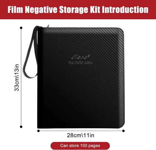 Miniatura 3 de eTone Caja de almacenamiento de película negativa sin ácidos, bolsa de película de archivo, protector de álbum de 3 anillos de película negativa