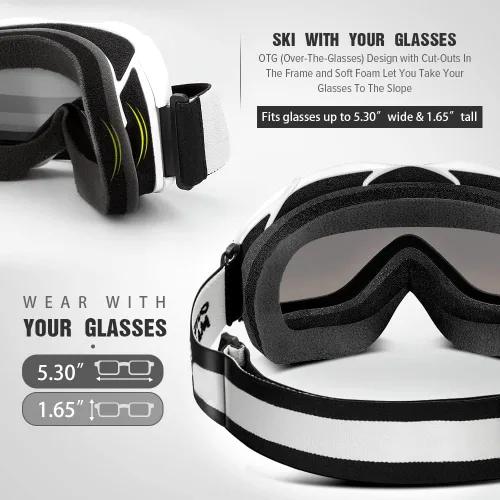Miniatura 123 de OutdoorMaster OTG Gafas de esquí – Gafas sobre lentes para esquí y snowboard para hombres, mujeres y jóvenes – 100% de protección UV A1-vlt 46%