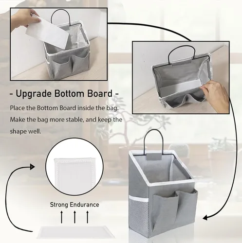 Miniatura 3 de Kanrichu 2 piezas de cestas pequeñas para colgar en la pared para organizar, bolsa de almacenamiento colgante en la pared como organizador sobre