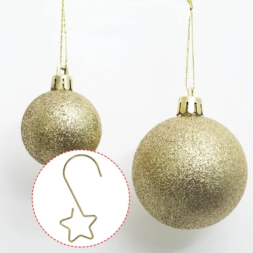 Miniatura 3 de Tupalizy 80 ganchos de adorno en forma de estrella para colgar decoraciones de árbol de Navidad, ganchos de acero inoxidable S para manualidades