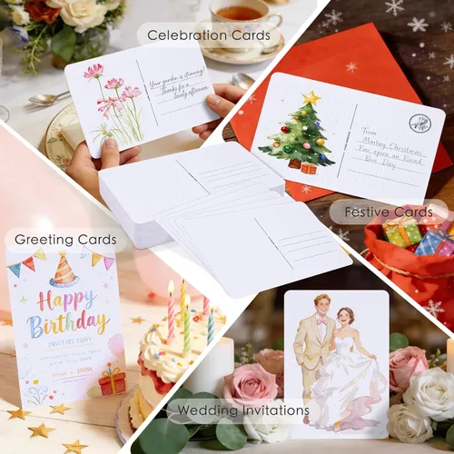 Miniatura 6 de KOVIEDE 50 hojas de postales de acuarela de 4 x 6, 140 libras/10.58 oz/m², 100% algodón, tarjetas de papel de color de agua, suministros de arte