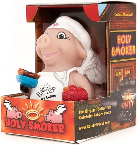Miniatura 3 de CelebriDucks - Pato de goma flotante, Holy Smoker BBQ Pig - Regalos coleccionables para niños y adultos - Juguetes divertidos, seguros y sellados