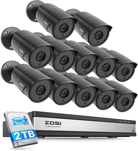 Miniatura 10 de ZOSI Sistema de cámara de seguridad 3K Lite de 16 canales con audio, detección de vehículos y humanos AI, visión nocturna, 8 cámaras con cable