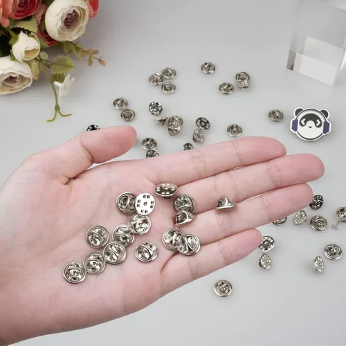 Miniatura 3 de 50 pares de alfileres de metal y respaldos de alfileres, alfileres en blanco de 8 mm de largo y 4 mm de ancho para regalos de joyería, fabricación