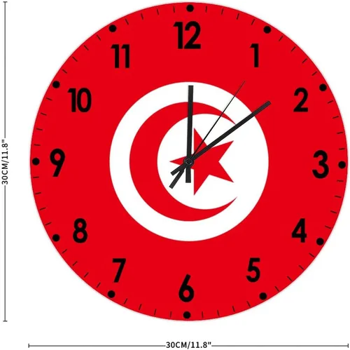 Miniatura 416 de Cheyan Reloj de pared con bandera de Canadá de 12 pulgadas, silencioso, sin tictac, de PVC, funciona con pilas, reloj redondo decorativo, regalo