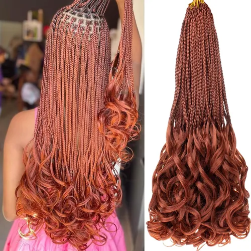 Miniatura 20 de COOKOO 10 pulgadas, 9 paquetes (135 hebras), trenzas de ganchillo rizadas francesas negras, trenzas de ganchillo negras con extremos ondulados
