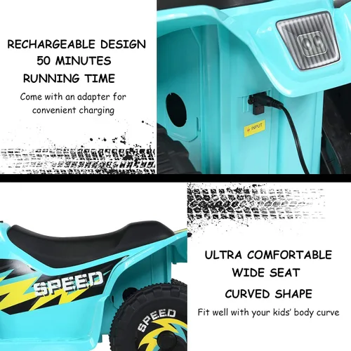 Miniatura 5 de Costzon Cuatrimoto para niños, cuatrimoto eléctrico alimentado por batería de 6 V, interruptor de avance/atrás, ruedas traseras motorizadas, mini
