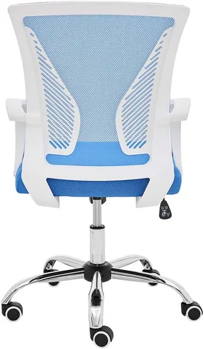 Miniatura 6 de Modern Home Zuna Silla de oficina con respaldo medio, respaldo ergonómico de malla con respaldo de malla (blanco/azul)