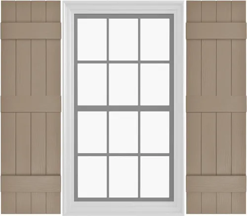 Miniatura 27 de Persianas de Vinilo Board & Batten (1 Par) 11"x31" (3-Tableros) - Negro Cosmos/Pintable Persianas Exteriores para Ventanas Incluye Herrajes