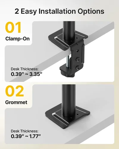 Miniatura 5 de monTEK Soporte Vertical Estable para Dos Monitores, Soporte de Escritorio Apilado para Dos Pantallas de 17-32 Pulgadas, Brazo de Movimiento Completo