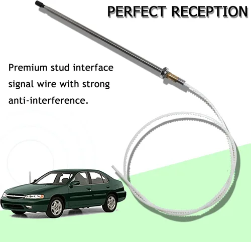 Miniatura 7 de RED WOLF Mástil de antena de alimentación compatible con Mercedes Benz 1992-2002 C280/S320/500SL/S420/C220 Aftermarket mástil aéreo para señal