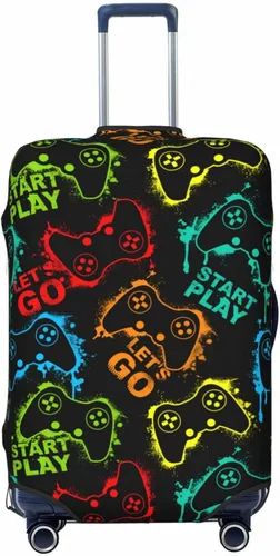 Miniatura 14 de Fundas elásticas lavables para equipaje con patrón de controlador de videojuegos, protector de equipaje para maleta de viaje, funda protectora
