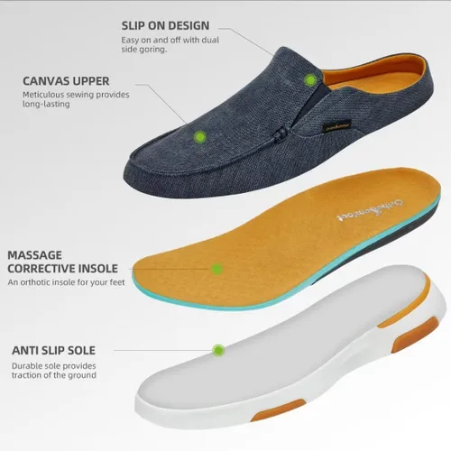 Miniatura 6 de OrthoComfoot Mocasines ortopédicos sin cordones para hombre zapatos para caminar con soporte del arco: pantuflas casuales para fascitis plantar
