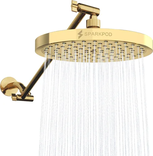 Miniatura 18 de SparkPod Cabezal de Ducha de Lluvia Redondo con Brazo de Extensión - Cabezal de Ducha de Altura Ajustable con Rendimiento de Alta Presión